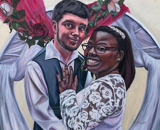 Wedding Painting Commission - From Photo 24"x30"
