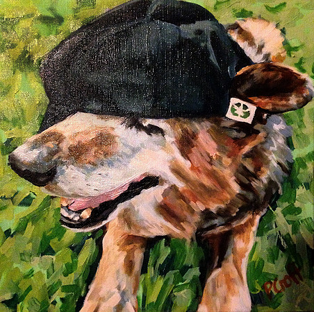 Hat Dog, 12"x12", 2014
